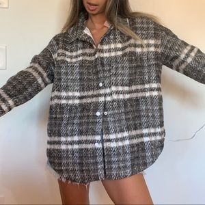 Missguided Brushed Plaid Shacket 🤎